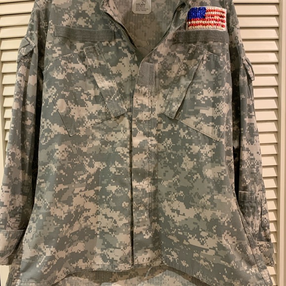 Bling Repurposed Army Jacket- BLING LOVE! - Picture 4 of 8